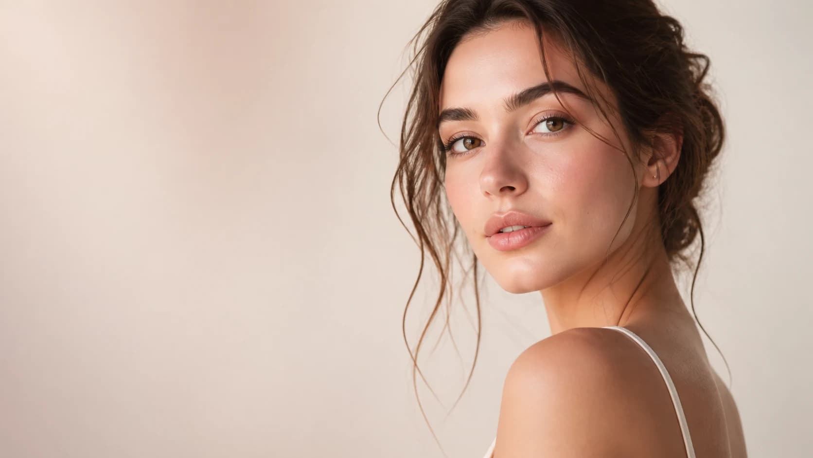 Natural beauty portrait in warm editorial light